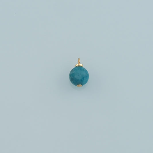 18K Gold Filled Round Pendant,Natural Stone Charm Bracelet Necklace for DIY Jewelry Making Supply