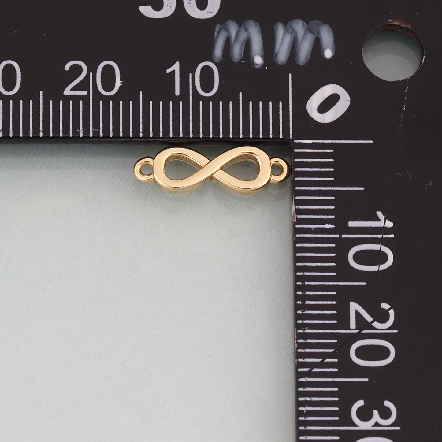 18K Gold Filled Illimited Symbol Connector Pendant,Illimited Symbol Charm Bracelet Necklace for DIY Jewelry Making Supply