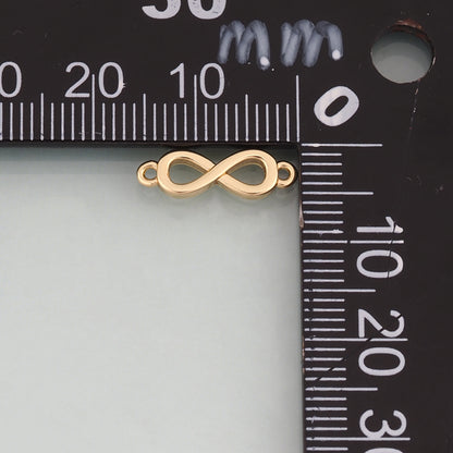 18K Gold Filled Illimited Symbol Connector Pendant,Illimited Symbol Charm Bracelet Necklace for DIY Jewelry Making Supply