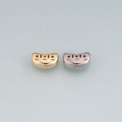 18K Gold Filled Arc Cutout Spacer Beads,Arc Beads Bracelet Necklace for DIY Jewelry Making Supply