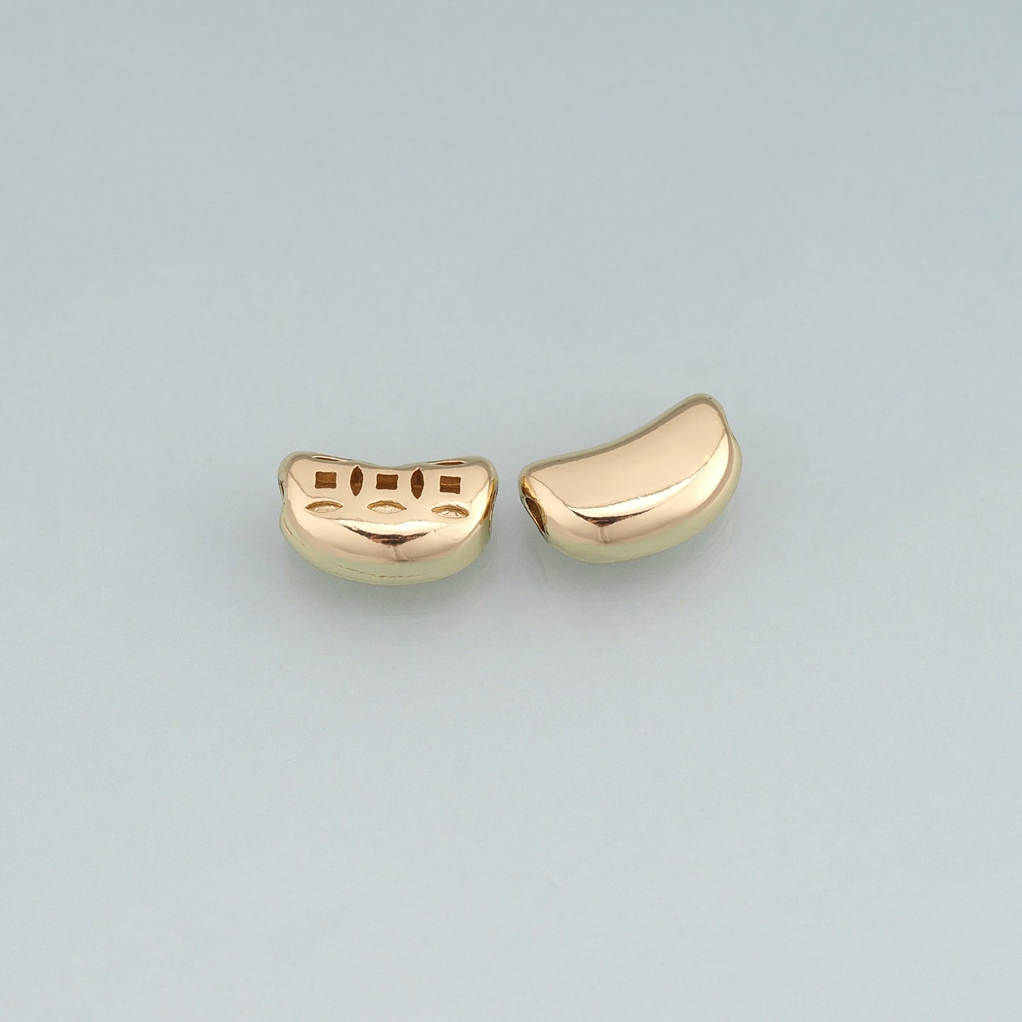18K Gold Filled Arc Cutout Spacer Beads,Arc Beads Bracelet Necklace for DIY Jewelry Making Supply