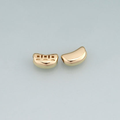 18K Gold Filled Arc Cutout Spacer Beads,Arc Beads Bracelet Necklace for DIY Jewelry Making Supply