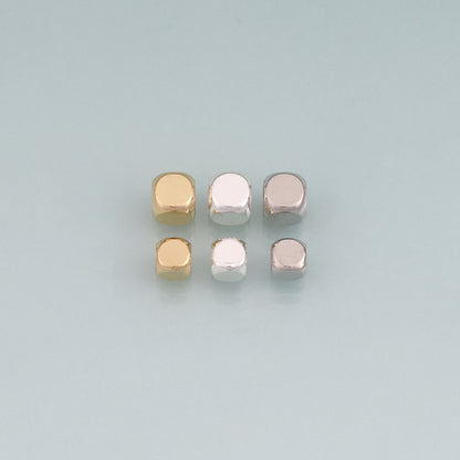 30 Pcs 18K Gold Filled Cube Spacer Beads,Cube Beads Bracelet Necklace for DIY Jewelry Making Supply