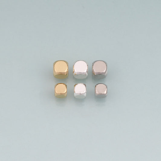30 Pcs 18K Gold Filled Cube Spacer Beads,Cube Beads Bracelet Necklace for DIY Jewelry Making Supply