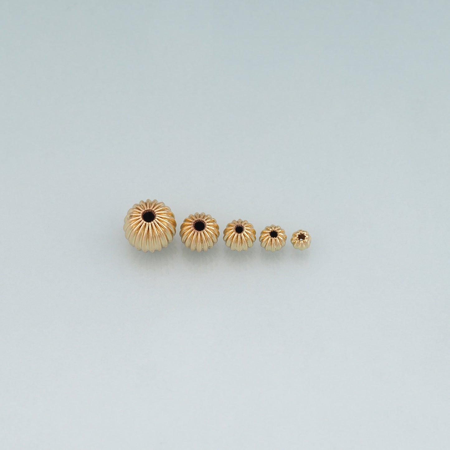 10 Pcs 18K Gold Filled Texture Round Spacer Beads,Round Beads Bracelet Necklace for DIY Jewelry Making Supply