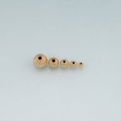 10 Pcs 18K Gold Filled Texture Round Spacer Beads,Round Beads Bracelet Necklace for DIY Jewelry Making Supply