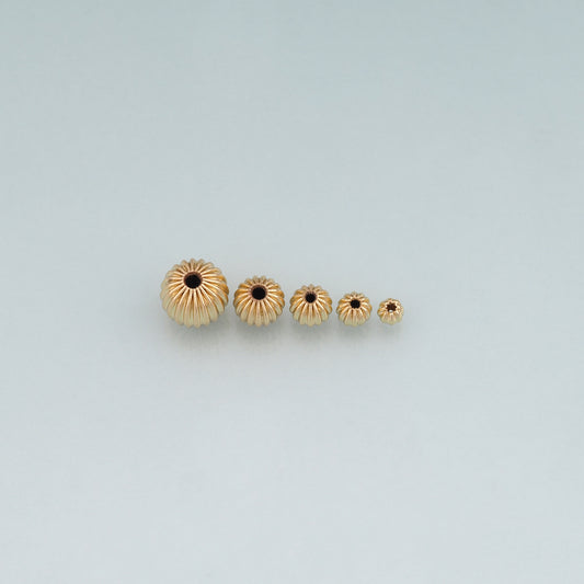 10 Pcs 18K Gold Filled Texture Round Spacer Beads,Round Beads Bracelet Necklace for DIY Jewelry Making Supply