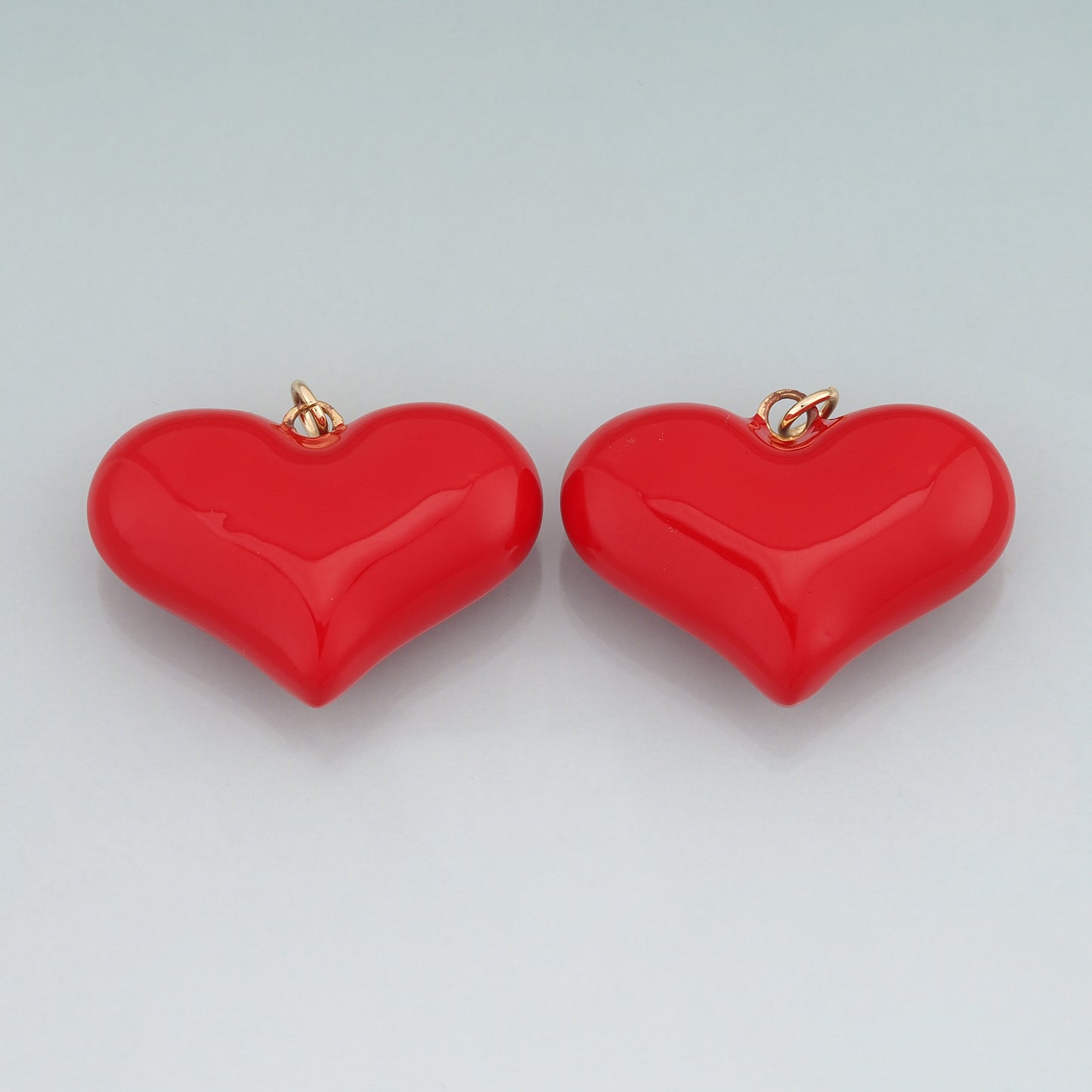18K Gold Filled Enamel Heart Pendant,Heart Charm Bracelet Necklace for DIY Jewelry Making Supply