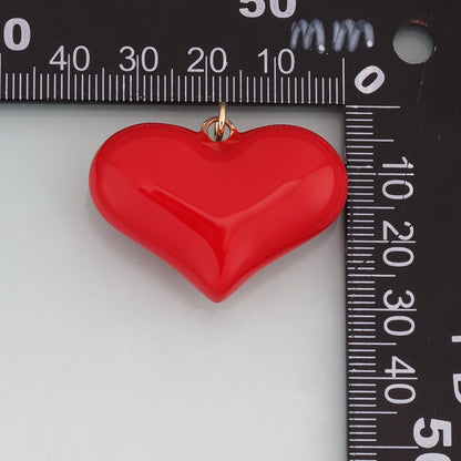 18K Gold Filled Enamel Heart Pendant,Heart Charm Bracelet Necklace for DIY Jewelry Making Supply