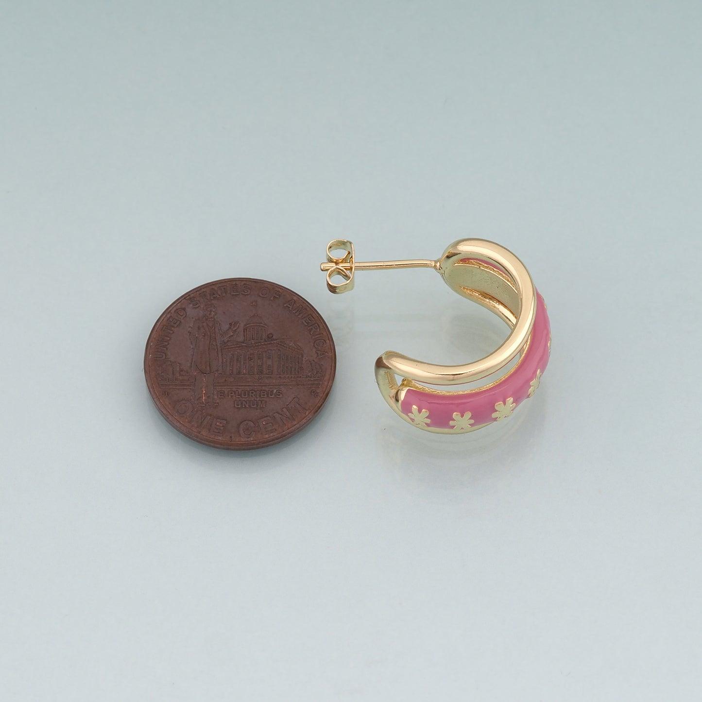 A Pair 18K Gold Filled Enamel Arc Hoop Earrings,Arc Hoop Earrings Bracelet Necklace for DIY Jewelry Making Supply
