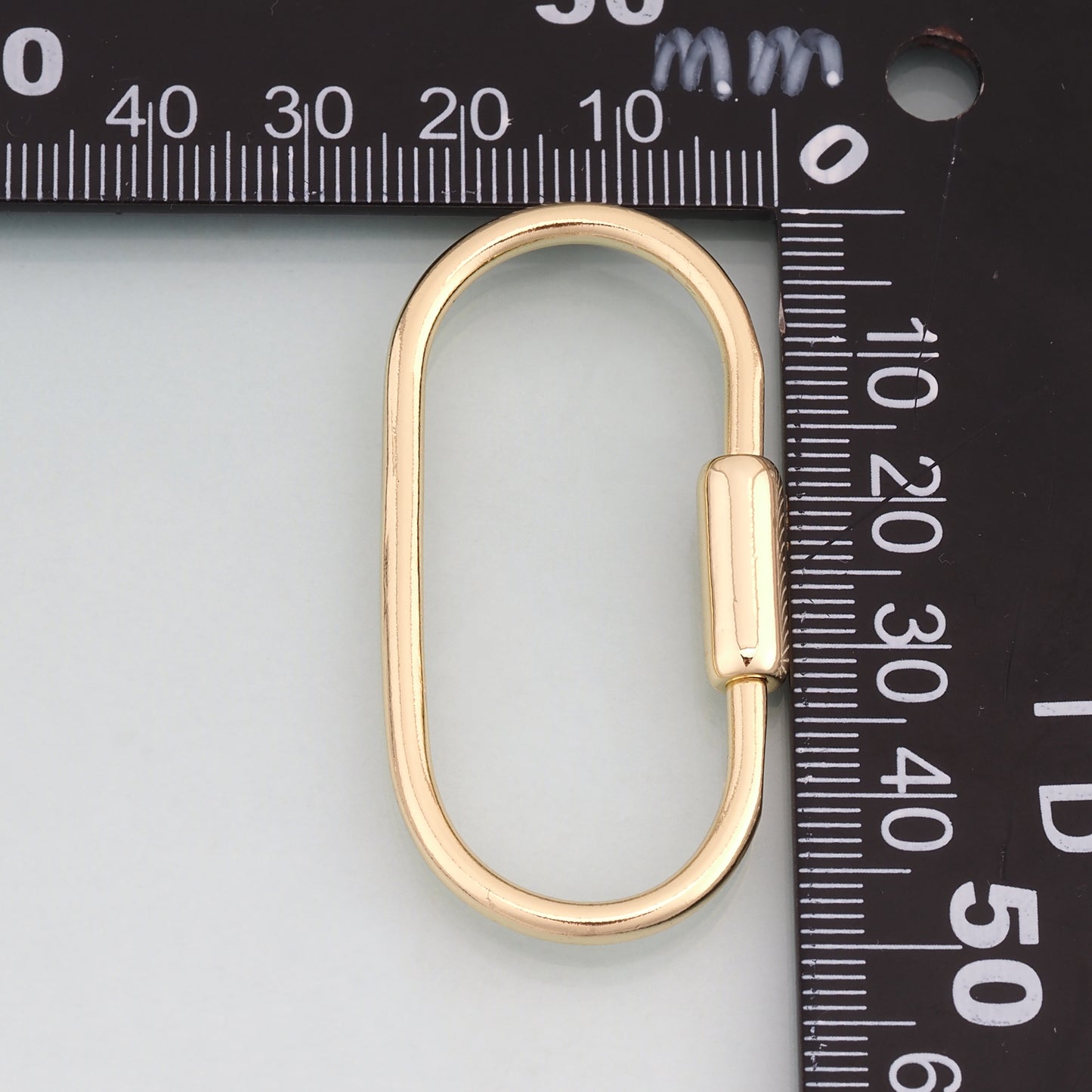 18K Gold Filled Oval Screw Thread Buckle,Oval Charm Bracelet Necklace for DIY Jewelry Making Supply
