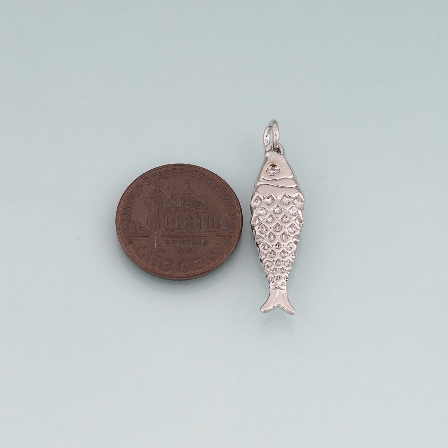 18K Gold Filled Fish Pendant,Fish Charm Bracelet Necklace for DIY Jewelry Making Supply