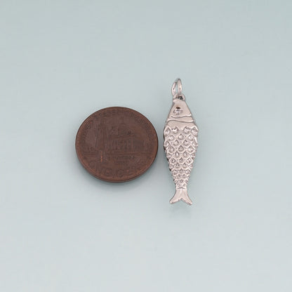 18K Gold Filled Fish Pendant,Fish Charm Bracelet Necklace for DIY Jewelry Making Supply