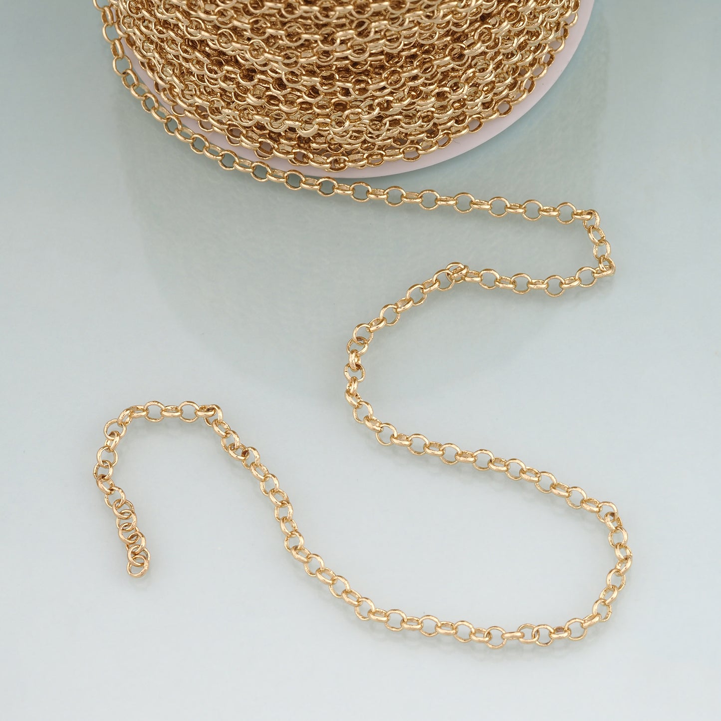 18K Gold Filled Round Chain,Round Chain Bracelet Necklace for DIY Jewelry Making Supply
