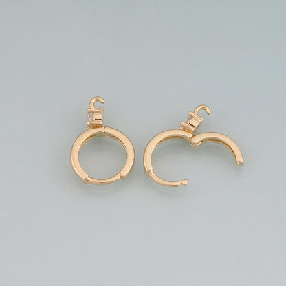 A Pair 18K Gold Filled CZ Round Earrings,Round Earrings Bracelet Necklace for DIY Jewelry Making Supply