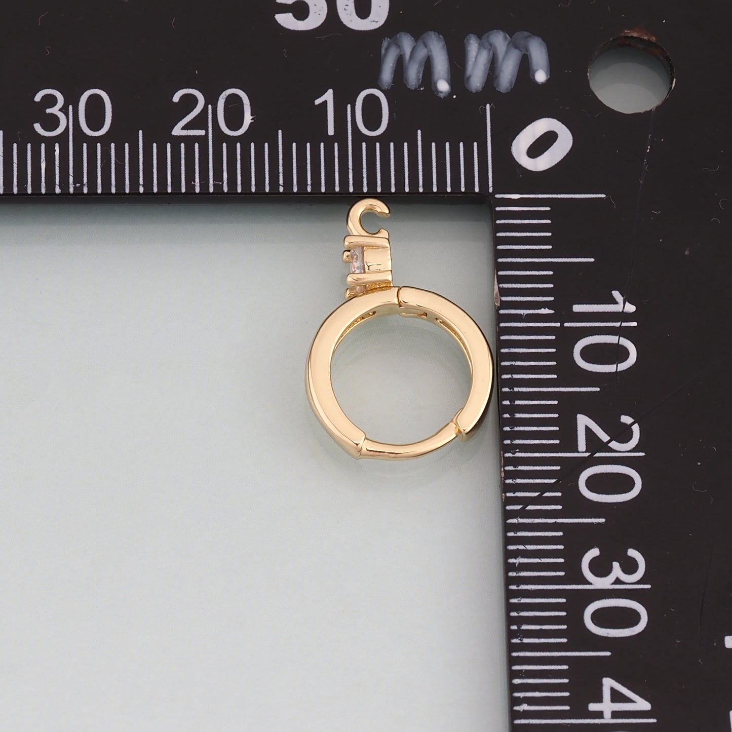 A Pair 18K Gold Filled CZ Round Earrings,Round Earrings Bracelet Necklace for DIY Jewelry Making Supply