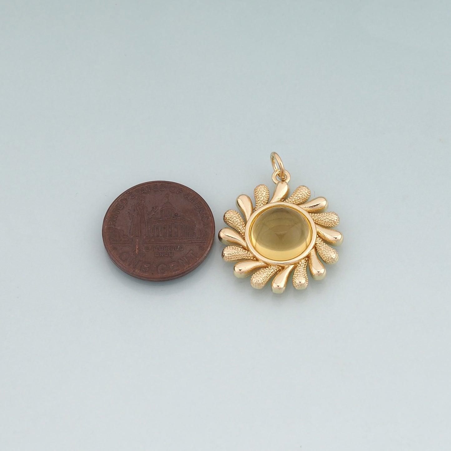 18K Gold Filled Crystal Sun Pendant,Sun Charm Bracelet Necklace for DIY Jewelry Making Supply