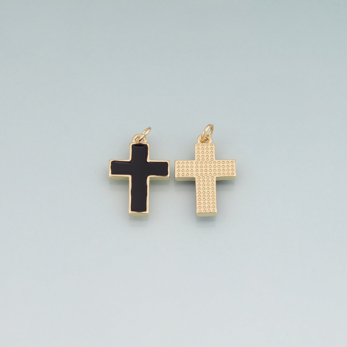 18K Gold Filled Enamel Cross Pendant,Religion Charm Bracelet Necklace for DIY Jewelry Making Supply