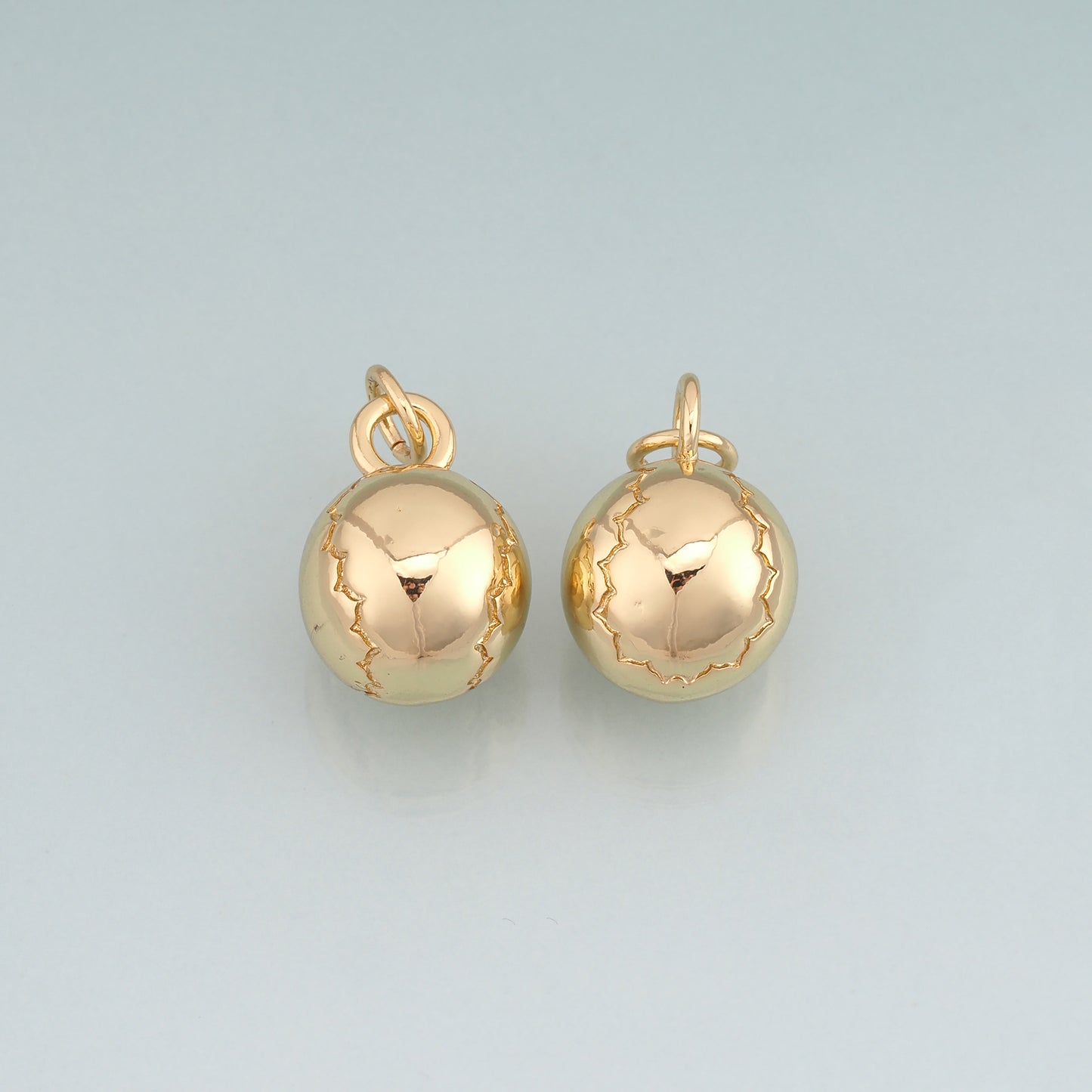 18K Gold Filled Round Pendant,Round Charm Bracelet Necklace for DIY Jewelry Making Supply