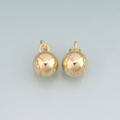 18K Gold Filled Round Pendant,Round Charm Bracelet Necklace for DIY Jewelry Making Supply