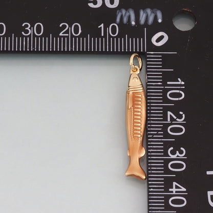 18K Gold Filled Enamel Fish Pendant,Fish Charm Bracelet Necklace for DIY Jewelry Making Supply