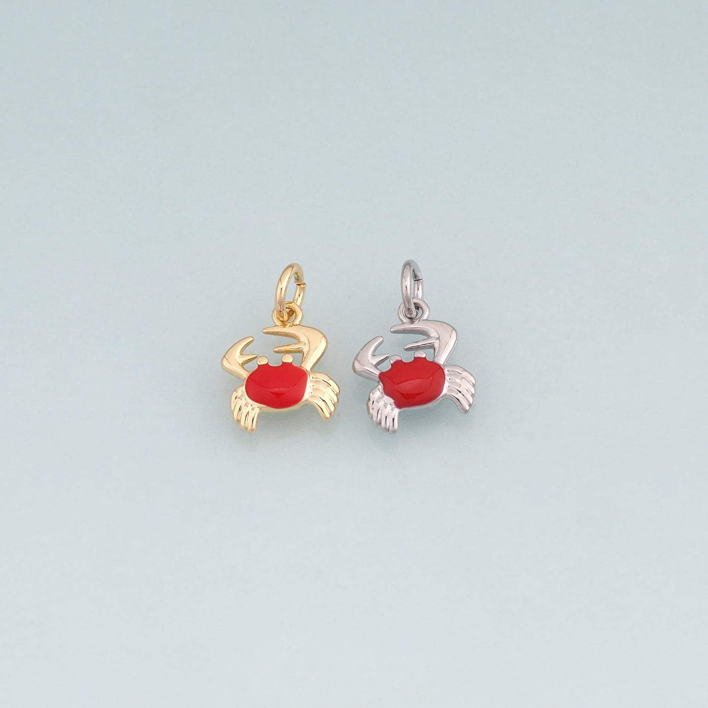 18K Gold Filled Enamel Crab Pendant,Crab Charm Bracelet Necklace for DIY Jewelry Making Supply