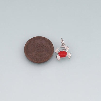 18K Gold Filled Enamel Crab Pendant,Crab Charm Bracelet Necklace for DIY Jewelry Making Supply