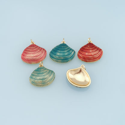 Gold Shell Charms,18K Gold Filled Conch Shell Pendant,Conch Shell Charm Bracelet Necklace for DIY Jewelry Making Supply