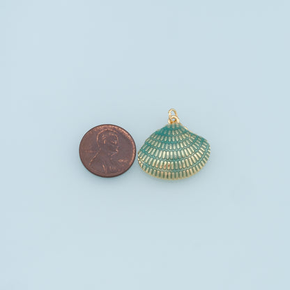 Gold Shell Charms,18K Gold Filled Conch Shell Pendant,Conch Shell Charm Bracelet Necklace for DIY Jewelry Making Supply