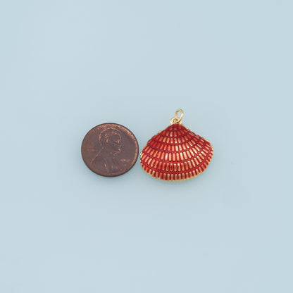 Gold Shell Charms,18K Gold Filled Conch Shell Pendant,Conch Shell Charm Bracelet Necklace for DIY Jewelry Making Supply