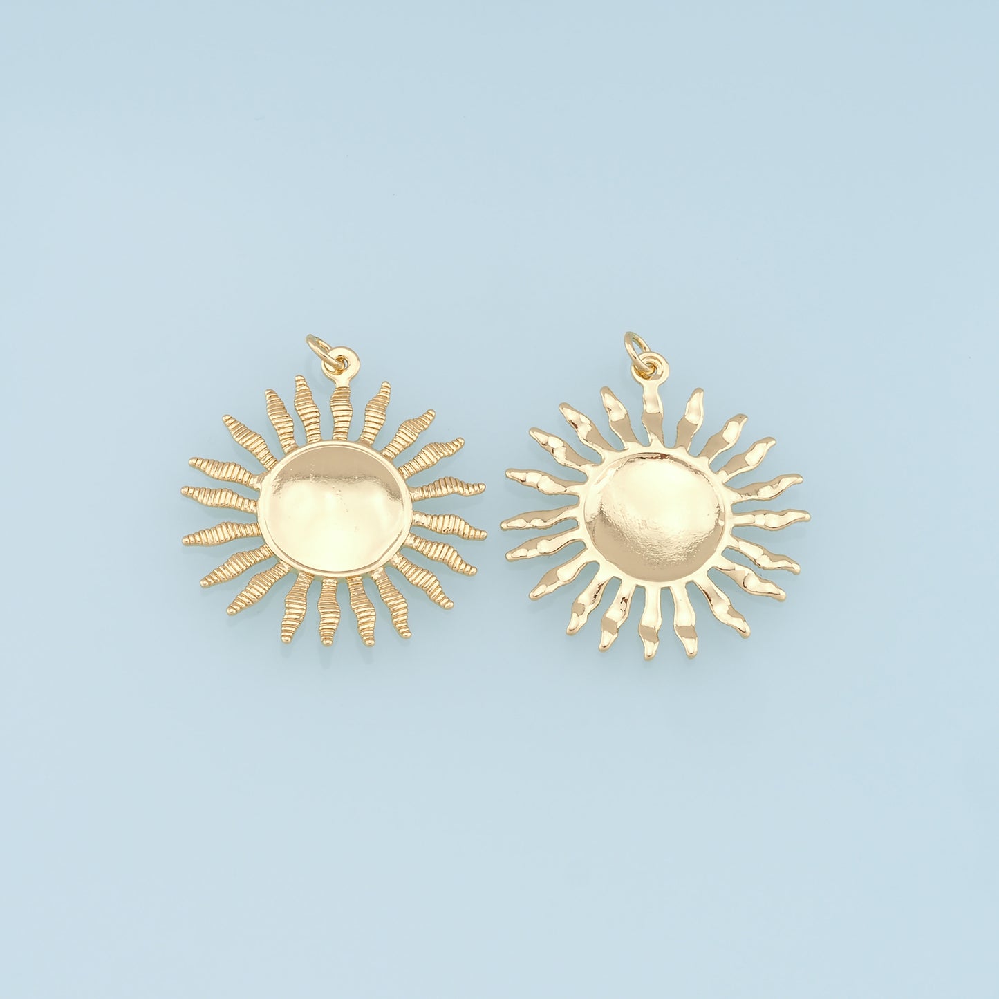 Gold Sun Charms,18K Gold Filled Sun Pendant,Celestial Charm Bracelet Necklace for DIY Jewelry Making Supply