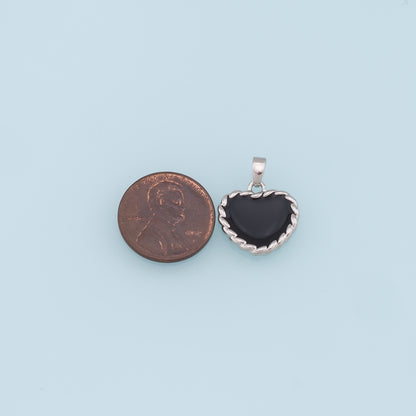 18K Gold Filled Heart Pendant,Enamel Heart Charm Bracelet Necklace for DIY Jewelry Making Supply