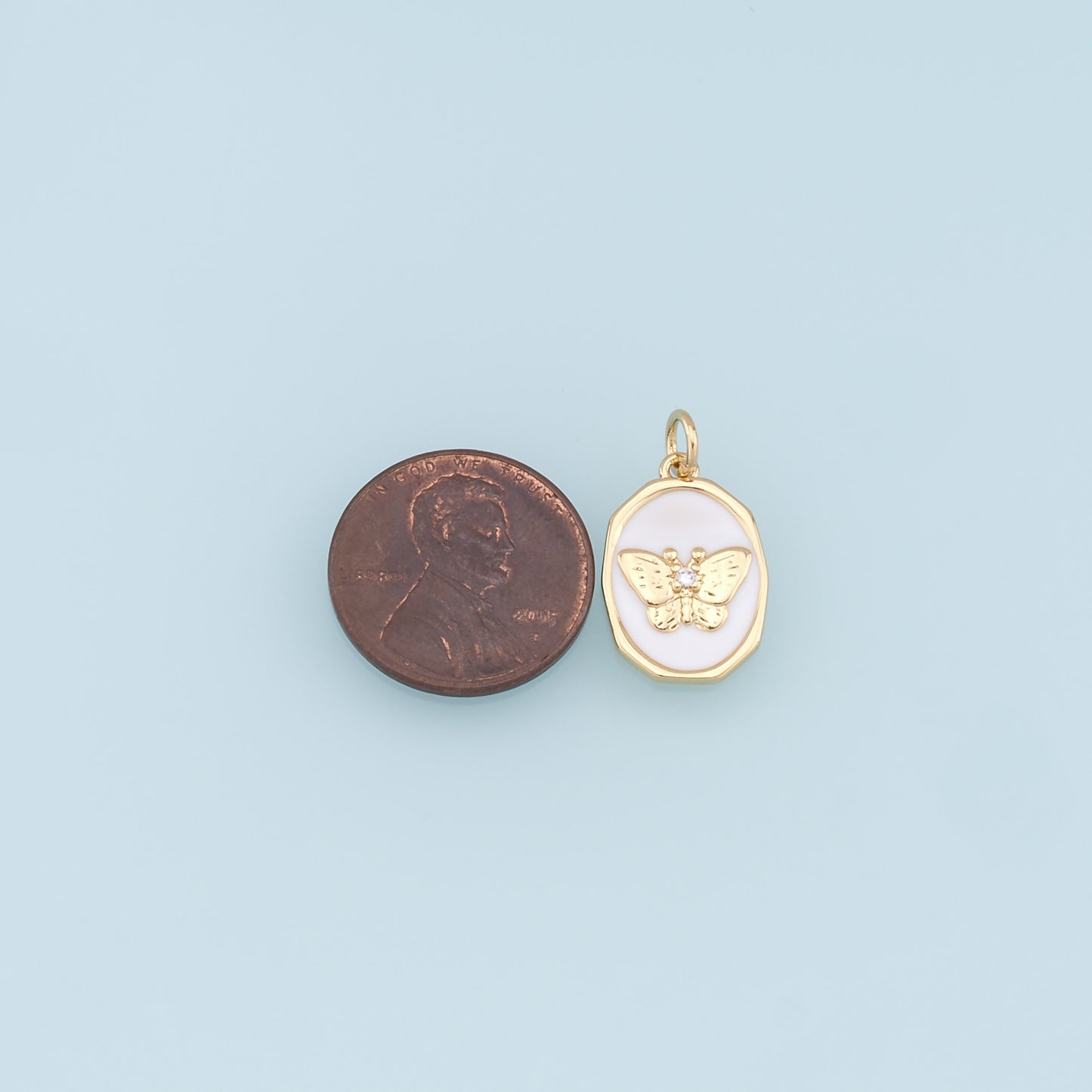 Gold Butterfly Charms,18K Gold Filled Butterfly Pendant,Enamel Butterfly Charm Bracelet Necklace for DIY Jewelry Making Supply