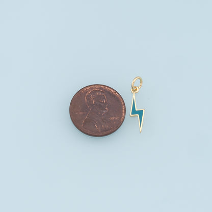 Gold Enamel Lightning Charms,18K Gold Filled tiny Lightning Pendant,Lightning Charms Bracelet Necklace for DIY Jewelry Making Supply