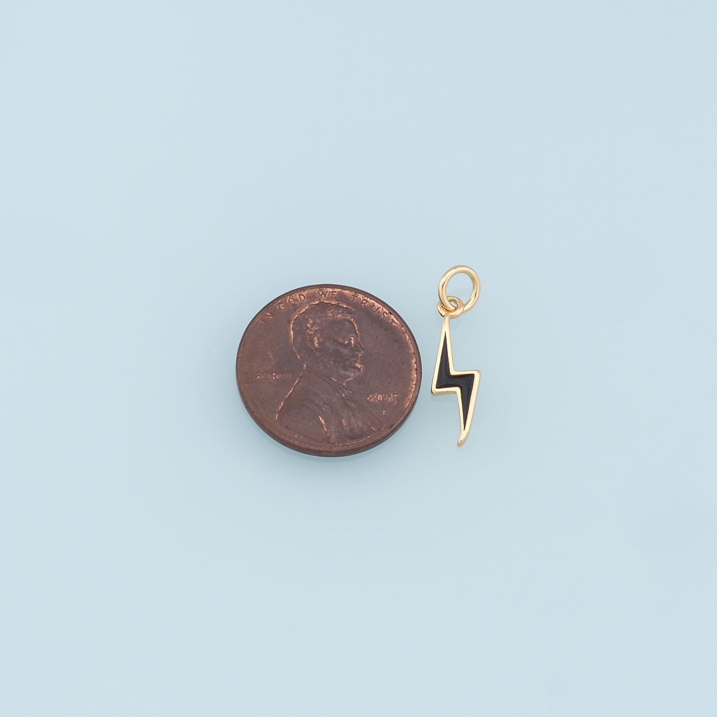 Gold Enamel Lightning Charms,18K Gold Filled tiny Lightning Pendant,Lightning Charms Bracelet Necklace for DIY Jewelry Making Supply