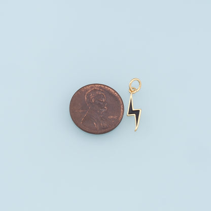 Gold Enamel Lightning Charms,18K Gold Filled tiny Lightning Pendant,Lightning Charms Bracelet Necklace for DIY Jewelry Making Supply