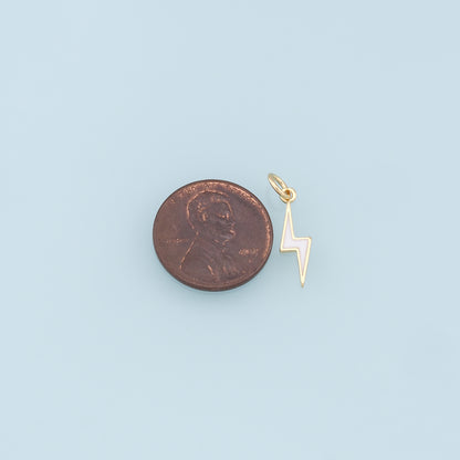 Gold Enamel Lightning Charms,18K Gold Filled tiny Lightning Pendant,Lightning Charms Bracelet Necklace for DIY Jewelry Making Supply