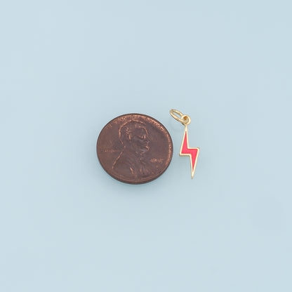 Gold Enamel Lightning Charms,18K Gold Filled tiny Lightning Pendant,Lightning Charms Bracelet Necklace for DIY Jewelry Making Supply