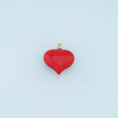 Gold Heart Charms,18K Gold Filled Enamel Heart Pendant,Red Heart Charm Bracelet Necklace for DIY Jewelry Making Supply
