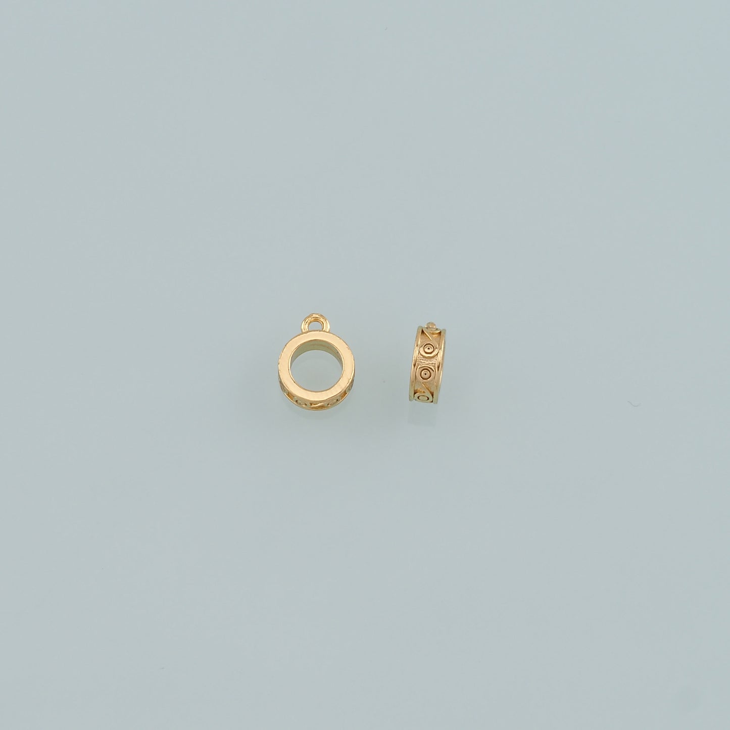 Gold Flat Round Beads,18K Gold Filled Round spacer beads Bracelet Necklace for DIY Jewelry Making Supply