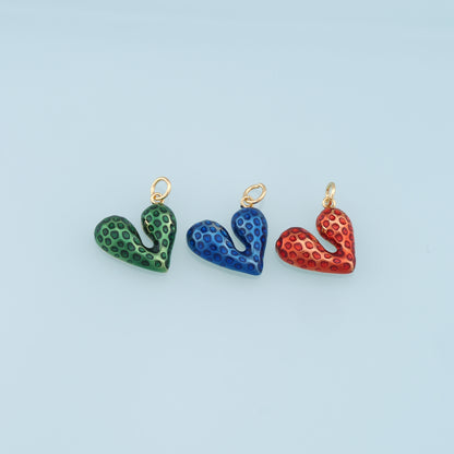 Gold Heart Charms,18K Gold Filled Enamel Heart Pendant,Heart Charm Bracelet Necklace for DIY Jewelry Making Supply