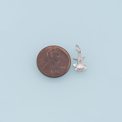 Gold Shell Starfish Charms,18K Gold Filled Shell Pendant,Starfish Charm Bracelet Necklace for DIY Jewelry Making Supply