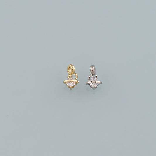 Gold Saturn Charm,18K Gold Filled Saturn Pendant,CZ Micro Pave Planet Charm Bracelet Necklace for DIY Jewelry Making Supply