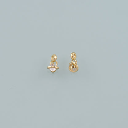 Gold Saturn Charm,18K Gold Filled Saturn Pendant,CZ Micro Pave Planet Charm Bracelet Necklace for DIY Jewelry Making Supply
