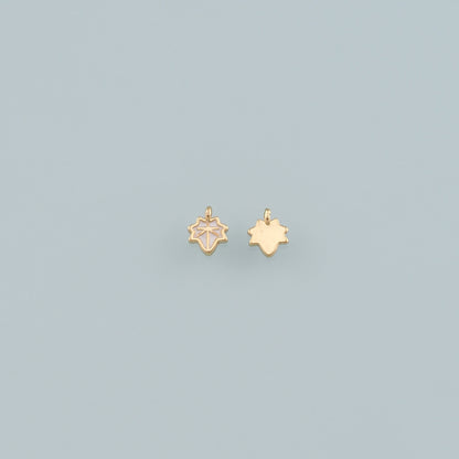 Gold Maple Leaf Charms,18K Gold Filled Maple Leaf Pendant,Enamel Leaf Charm Bracelet Necklace for DIY Jewelry Making Supply