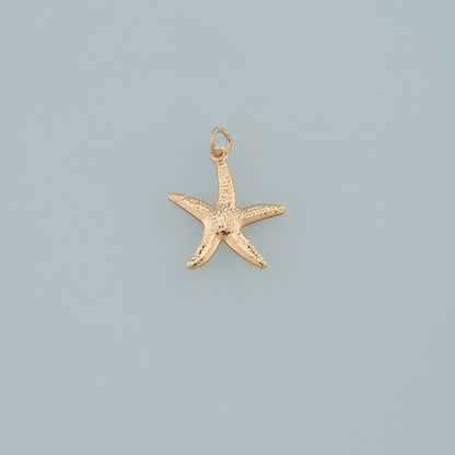 Gold Starfish Charms,18K Gold Filled Sea Star Pendant,Starfish Charm Bracelet Necklace for DIY Jewelry Making Supply