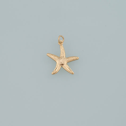 Gold Starfish Charms,18K Gold Filled Sea Star Pendant,Starfish Charm Bracelet Necklace for DIY Jewelry Making Supply