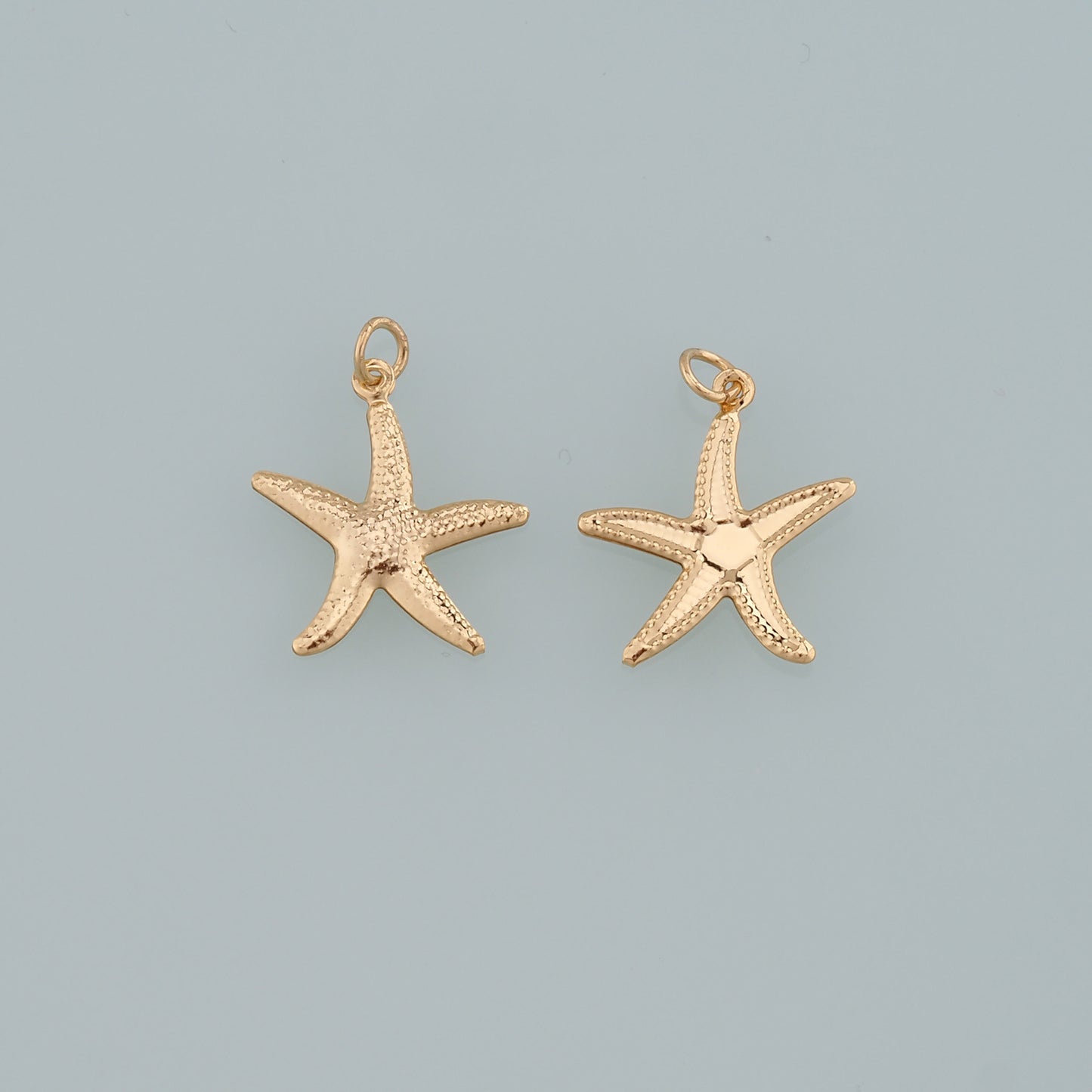 Gold Starfish Charms,18K Gold Filled Sea Star Pendant,Starfish Charm Bracelet Necklace for DIY Jewelry Making Supply