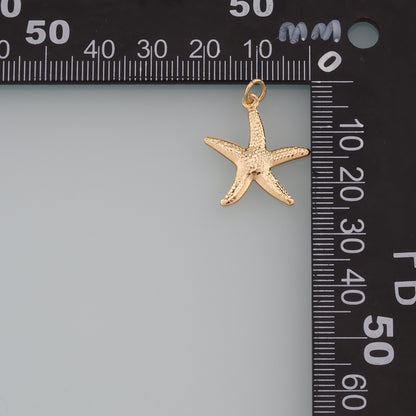 Gold Starfish Charms,18K Gold Filled Sea Star Pendant,Starfish Charm Bracelet Necklace for DIY Jewelry Making Supply