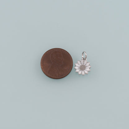 Gold Daisy Charms,18K Gold Filled Daisy Pendant,Enamel Daisy Charm Bracelet Necklace for DIY Jewelry Making Supply